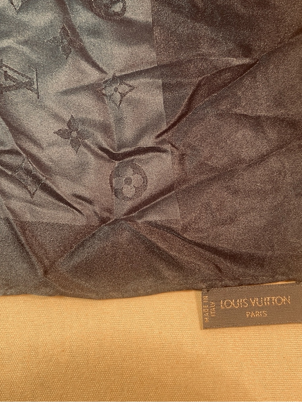 Louis Vuitton Black Women's Silk Scarf